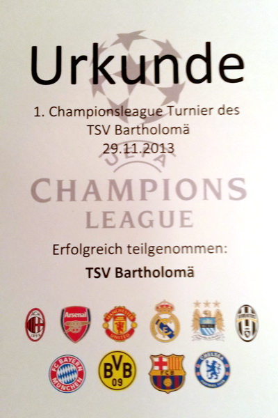 F-Jugend 1. Champions League-Turnier des TSV Bartholomä