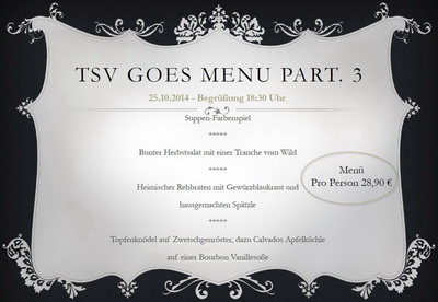 TSV goes Menu Part 3
