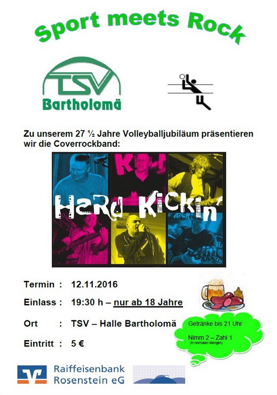 Volleyballjubiläum mit Hard Kickin