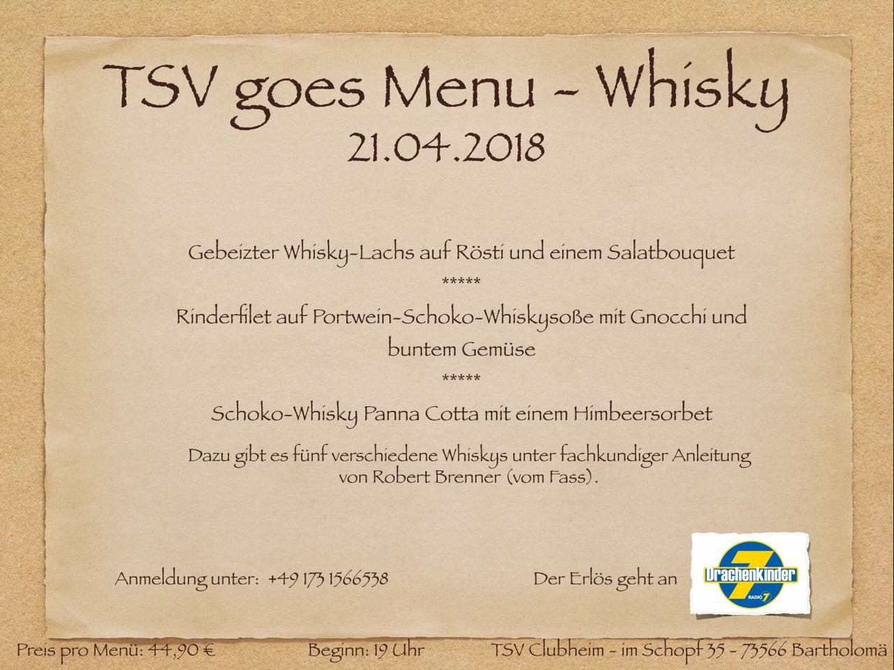 TSV goes Menu Whisky
