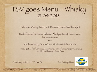 TSV goes Menu Whisky