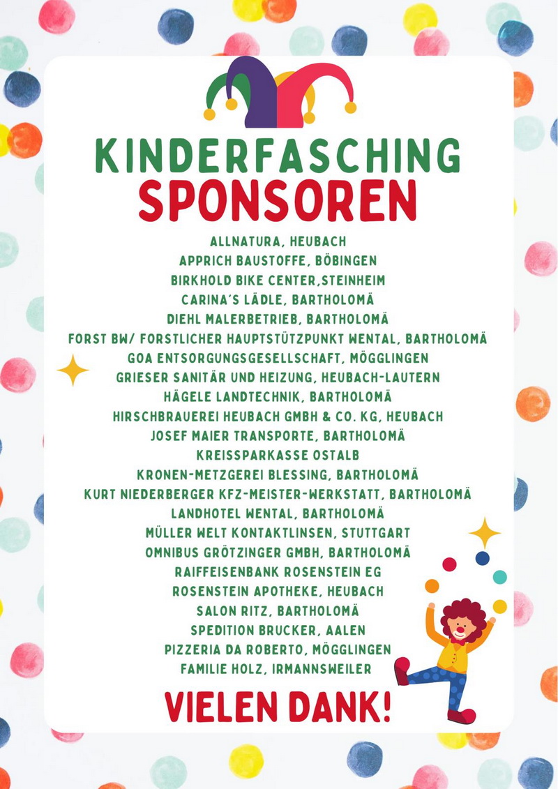 Kinderfasching Sponsoren