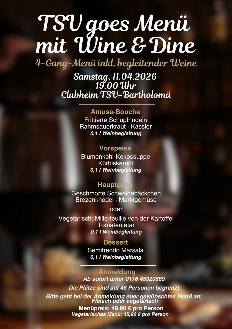 TSV goes Menu – Wine & Dine